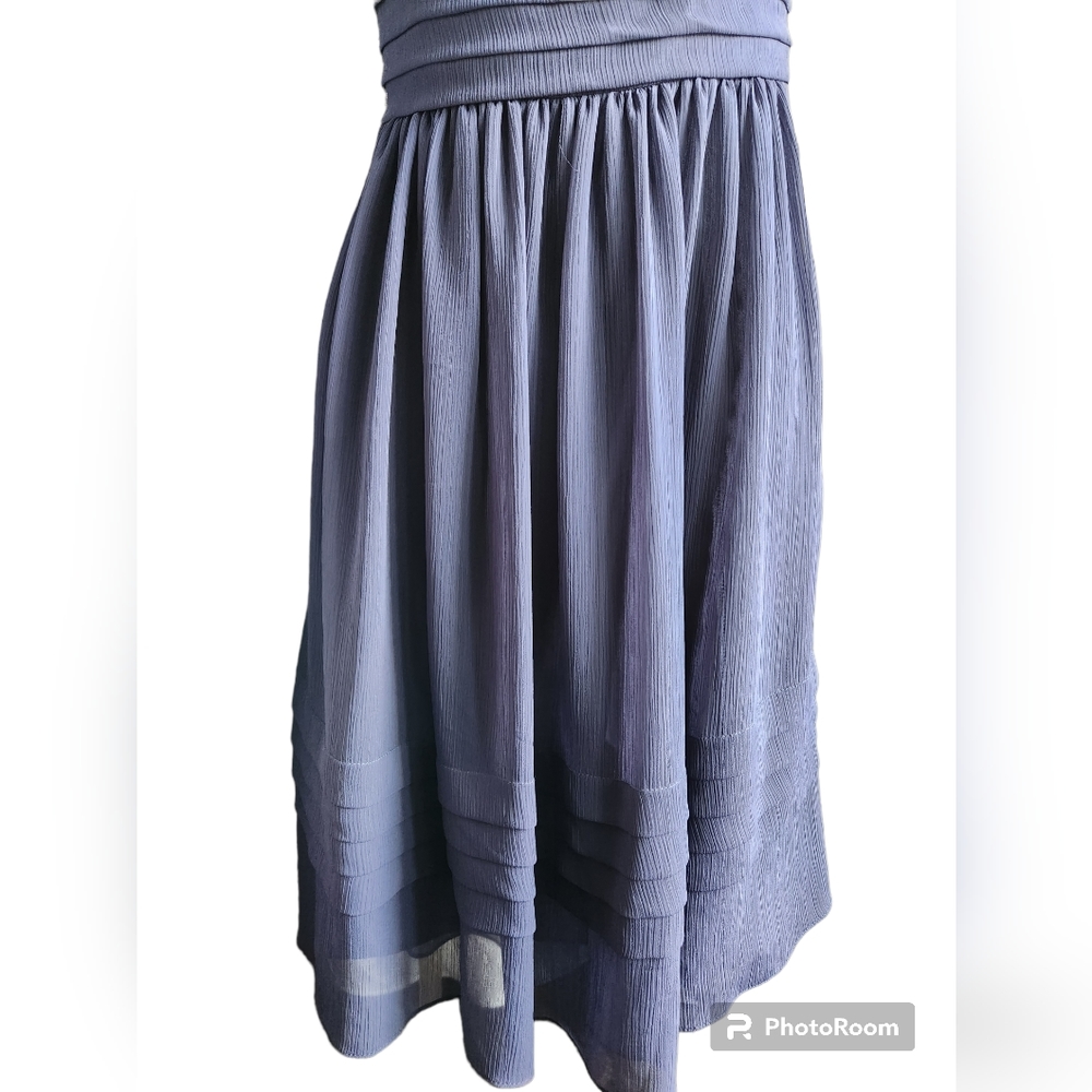 NWT Davids Bridal Strapless Short Crinkle Chiffon Dress Navy Blue Marine… - Picture 3 of 5